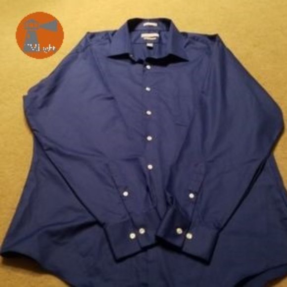 Van Heusen Blue Dress Shirt 17 1/2 34/35 sleeve - Picture 1 of 5
